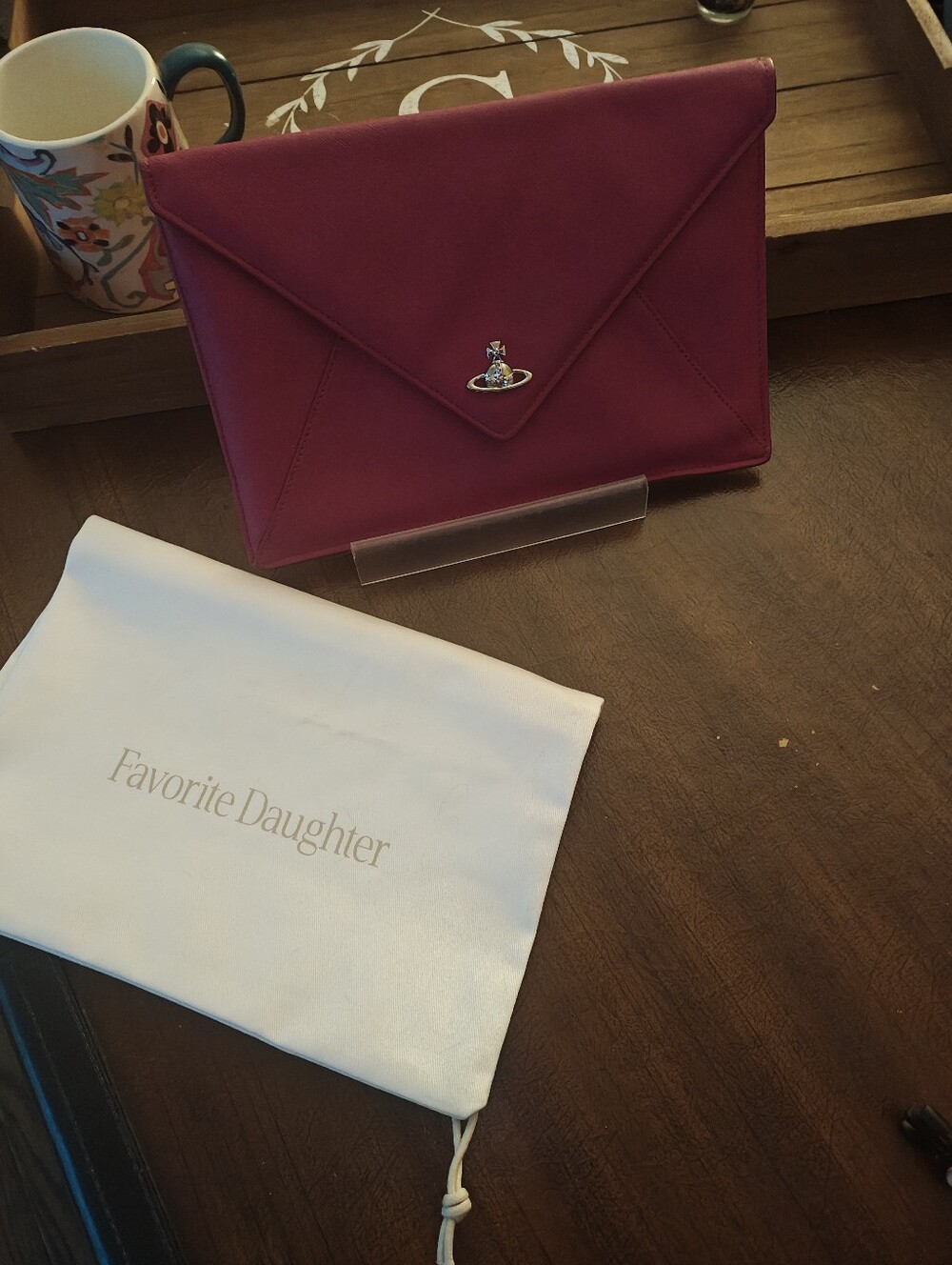 Vivienne Westwood Pink Leather Clutch 9.5 x 6.5
